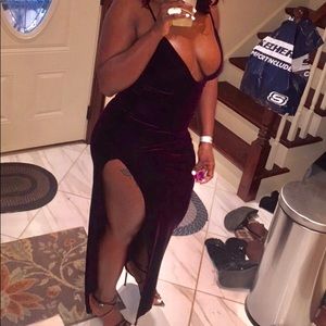 Burgundy split dress